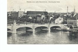 Basel neue mittlere Rheinbrücke, Kleinbasel; 1913