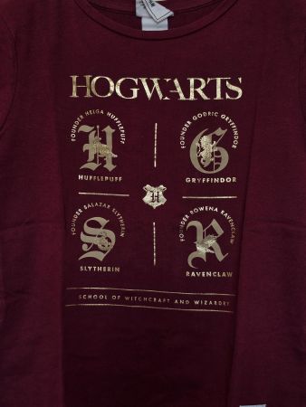 T-Shirt bordeaux/gold Hogwarts Gr. 134/140
