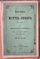 Reise-Karte von Mittel-Europa-Bahnstationen & Postverb. 1870