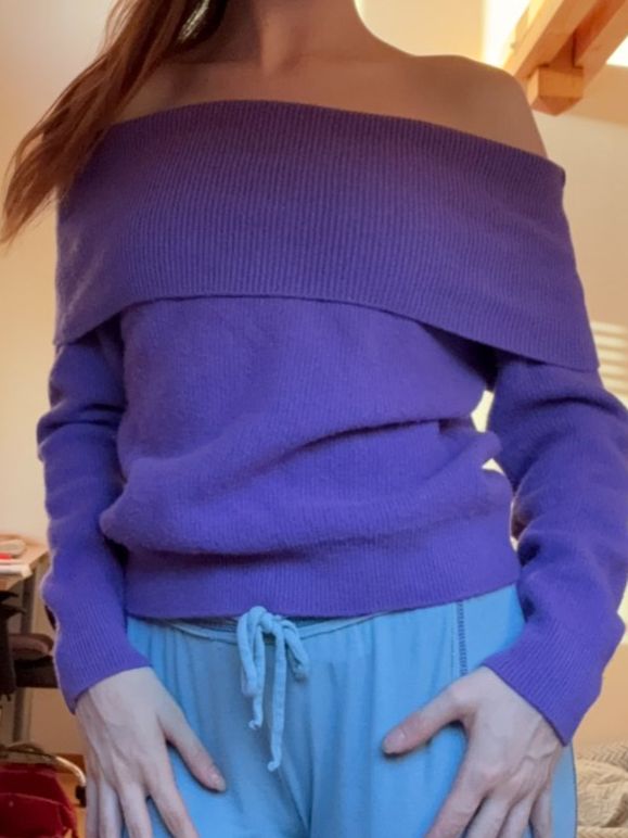 Benetton Maglioni & Felpe: Pull violet épaules dénudées – Usato da Bulle venduto da sop_ct6x 1