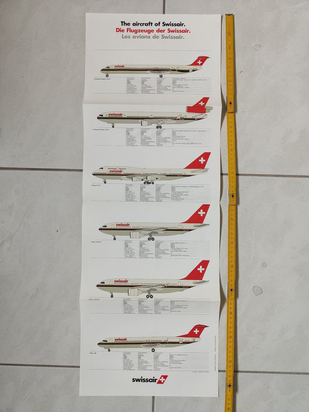 Swissair Documenti: Swissair Flotte 1994 – Nuovo (secondo la descrizione) da Nürensdorf venduto da Wini56