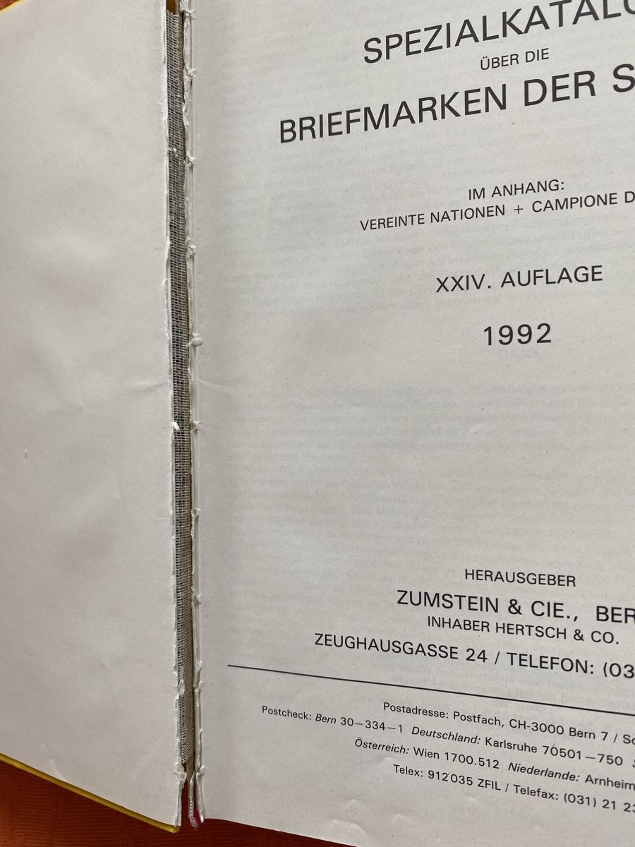 Livres: Zumstein Spezialkatalog Schweiz 1992 – D'occasion à Utzigen par Lasagne99 2