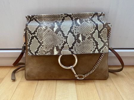 Sac à main Chloé Faye daim et cuir serpent bon état