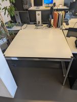 Bürotisch Tischplatte weiss Metallgestell gebraucht