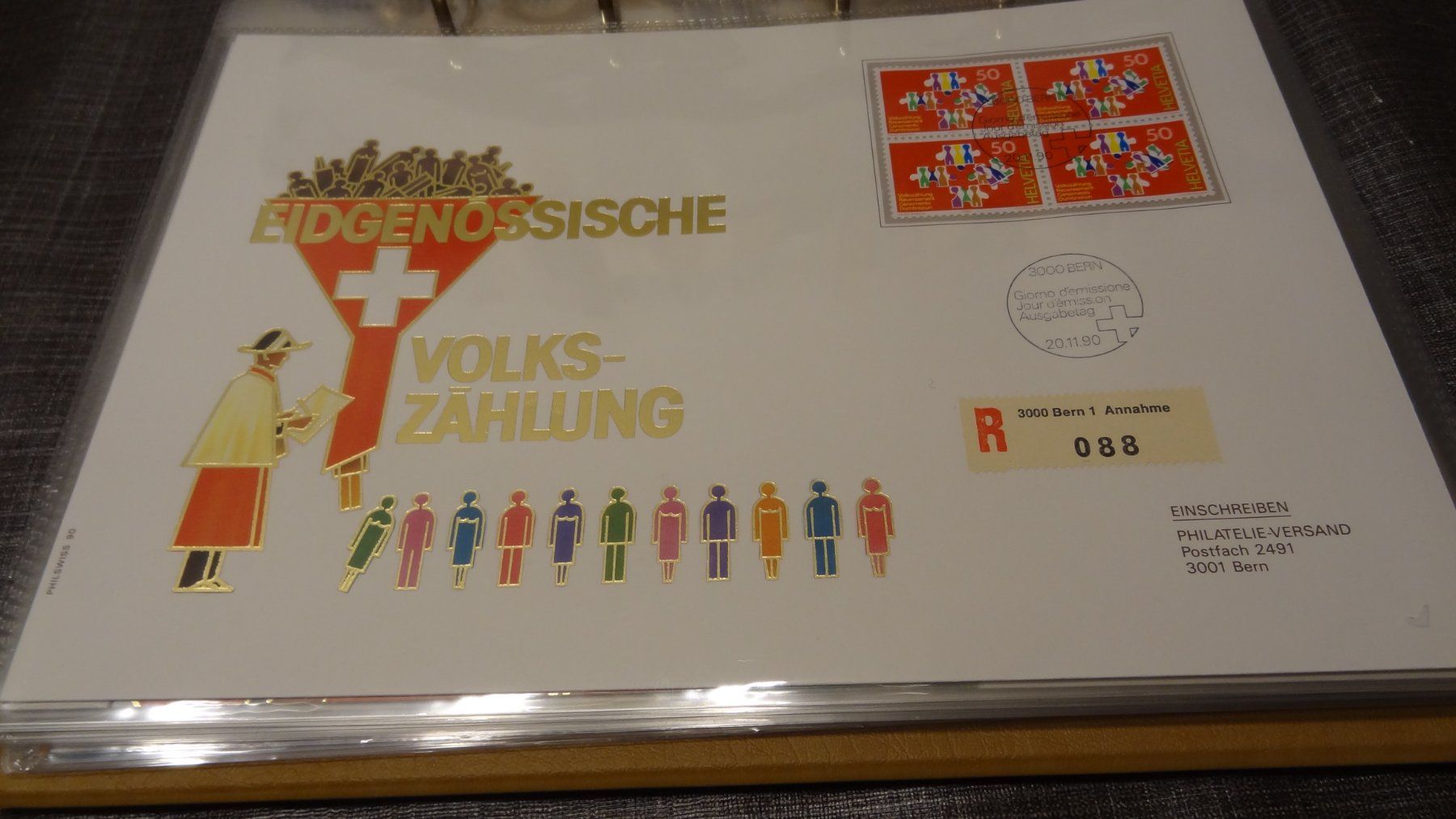 Tutti i francobolli: FDC 1990 Luxusbrief Volkszählung – Usato da Olten venduto da pechsisa1