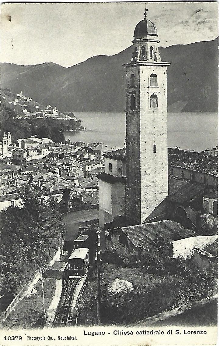 Cartes postales: Lugano Chiesa S.Lorenzo mit Bahn – D'occasion à Wetzikon ZH par Brulu100