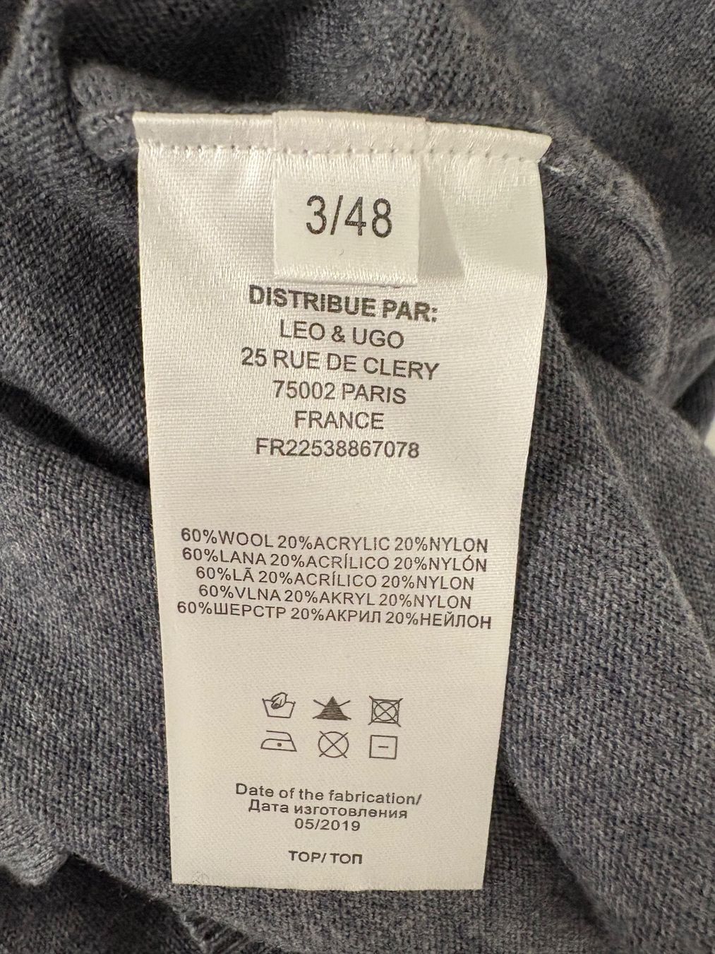Maglioni & Felpe: Leo&Ugo Pullover mit Motiv Gr. 40 grau Wolle Strass – Usato da Regensdorf venduto da secondchancefashion 6