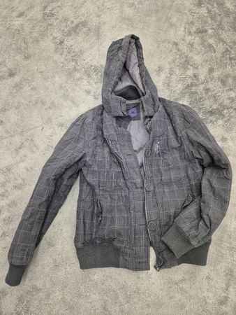Coole C&A Winterjacke / Bomberjacke Gr. 176 – Karo Grau/Lila