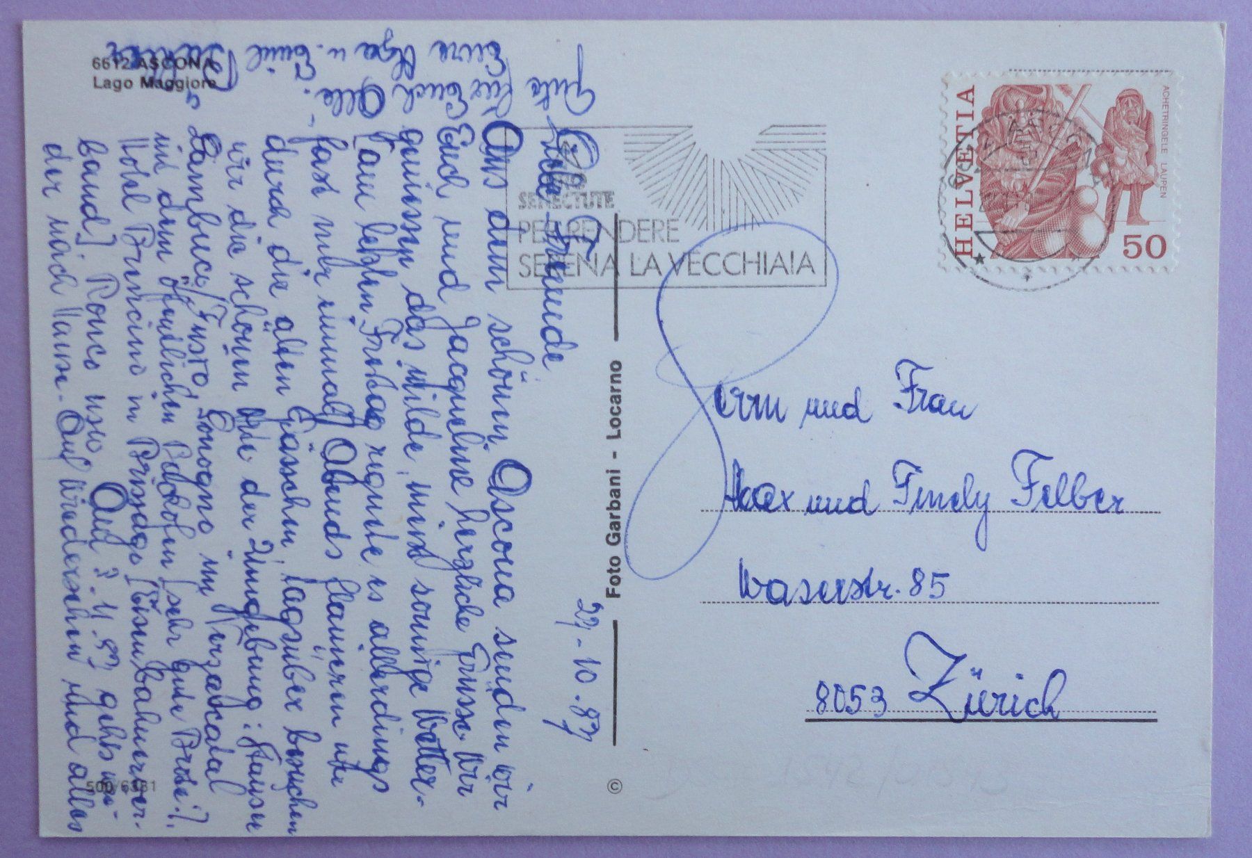 Cartoline postali: Ascona - Lago Maggiore – Usato da Fétigny venduto da Billy2miny 1