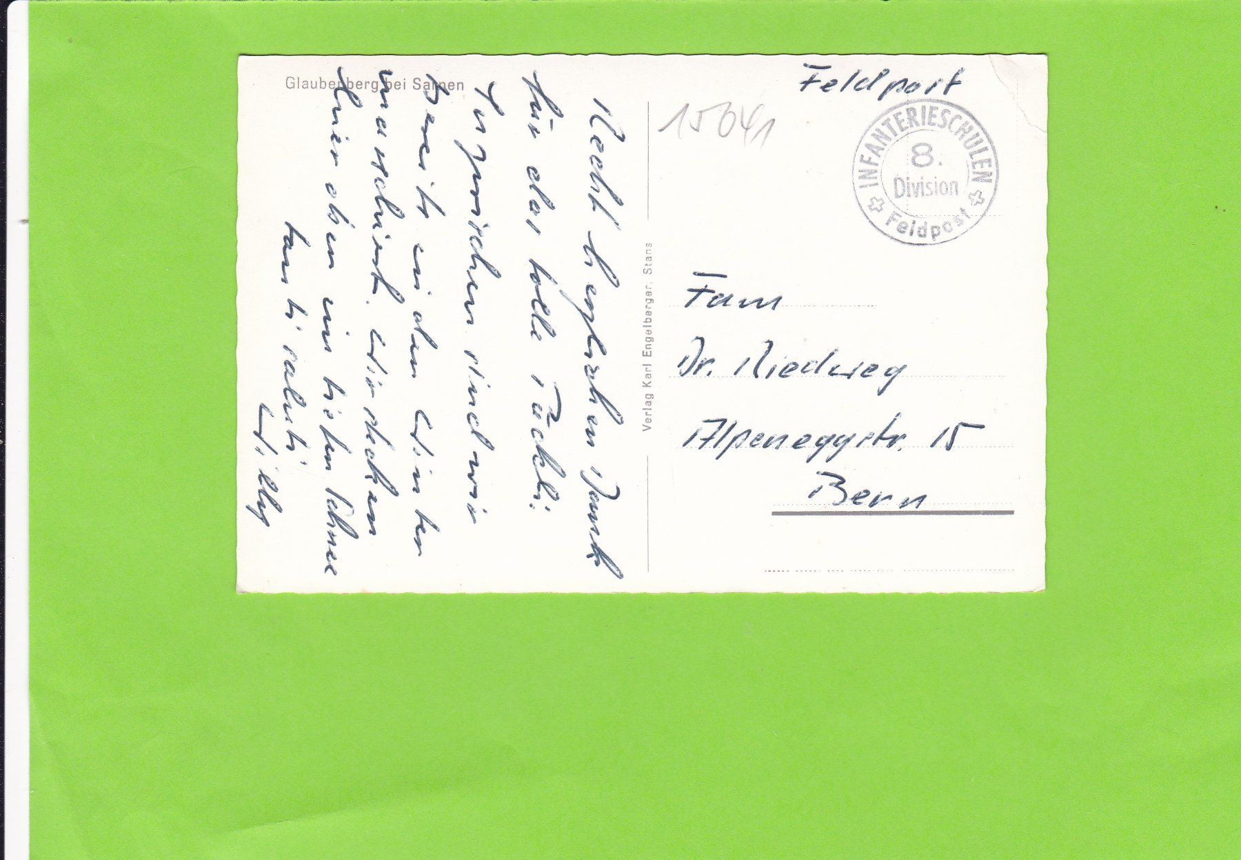 Cartoline postali: Glaubenberg OW--Feldpost – Usato da St. Peterzell venduto da neckertal 1