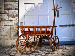 Schöner Leiterwagen aus Holz, ca. 1930er-Jahre