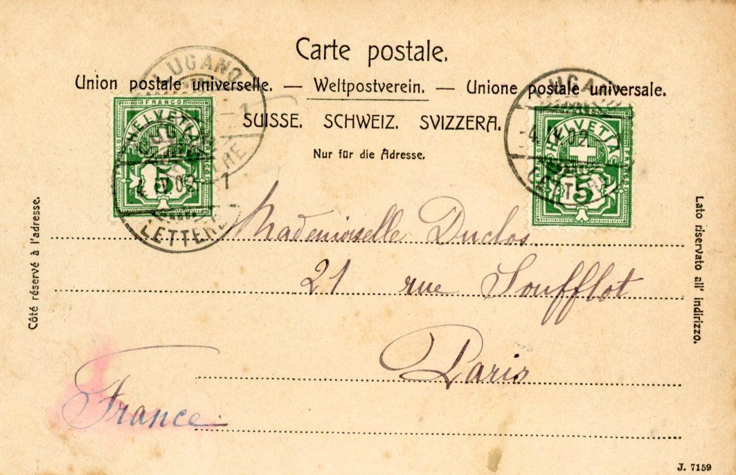 Cartoline postali: Castagnola   TI         um 1902 – Usato da Brig venduto da Valcards54 1