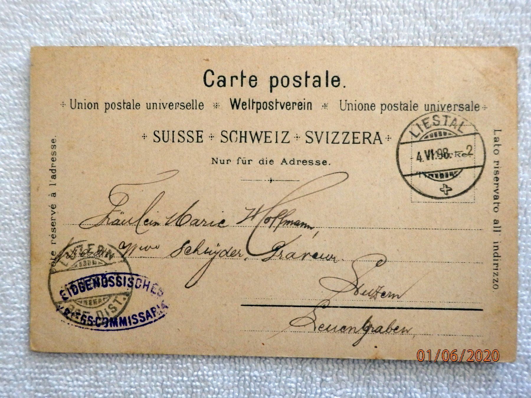 Ansichtskarten: Litho, Souvenir de Neuchatel ohne Marke – Gebraucht aus Ueberstorf von dinbau 6