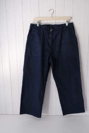 Naturaline pants blue cotton blend elastic waist XL