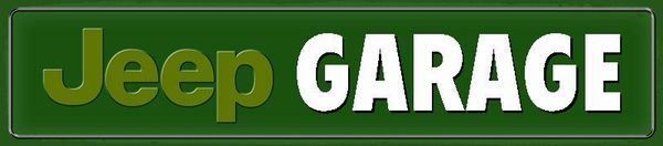 Jeep Schilder: Blechschild-JEEP GARAGE - 46 x 10 cm – Neu und originalverpackt aus Rupperswil von big-one-sale