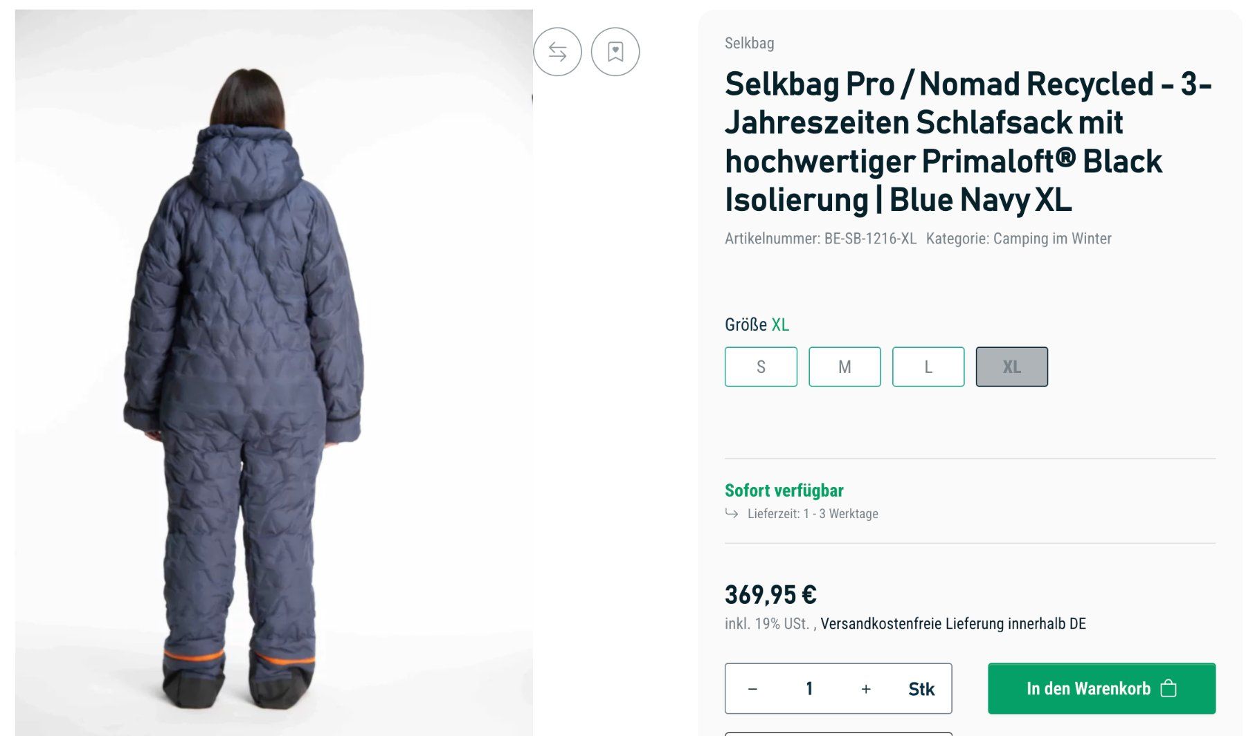 SELKBAG PRO NOMAD - 3-Jahreszeiten Schlafsack-Anzug - L (Neu und  originalverpackt) in Stilli fr CHF 80  mit Lieferung auf Ricardo kaufen