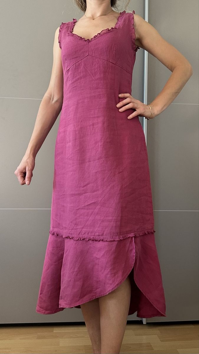 Vestiti: Robe 1.2.3 rose fuchsia lin taille 36 – Usato da Vuippens venduto da ale_6gkb 1