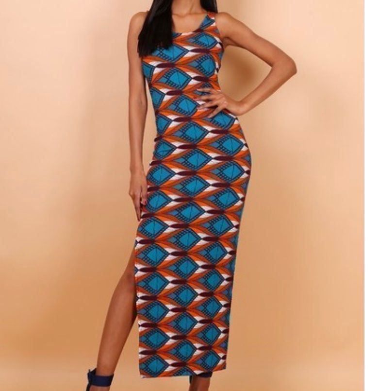 Vestiti: Robe longue motifs bleu orange – Nuovo e nell'imballaggio originale da Petit-Lancy venduto da mina222