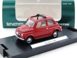 Fiat 500 F 1965-1972 rot mit Faltdach schwarz 1:43 von Brumm