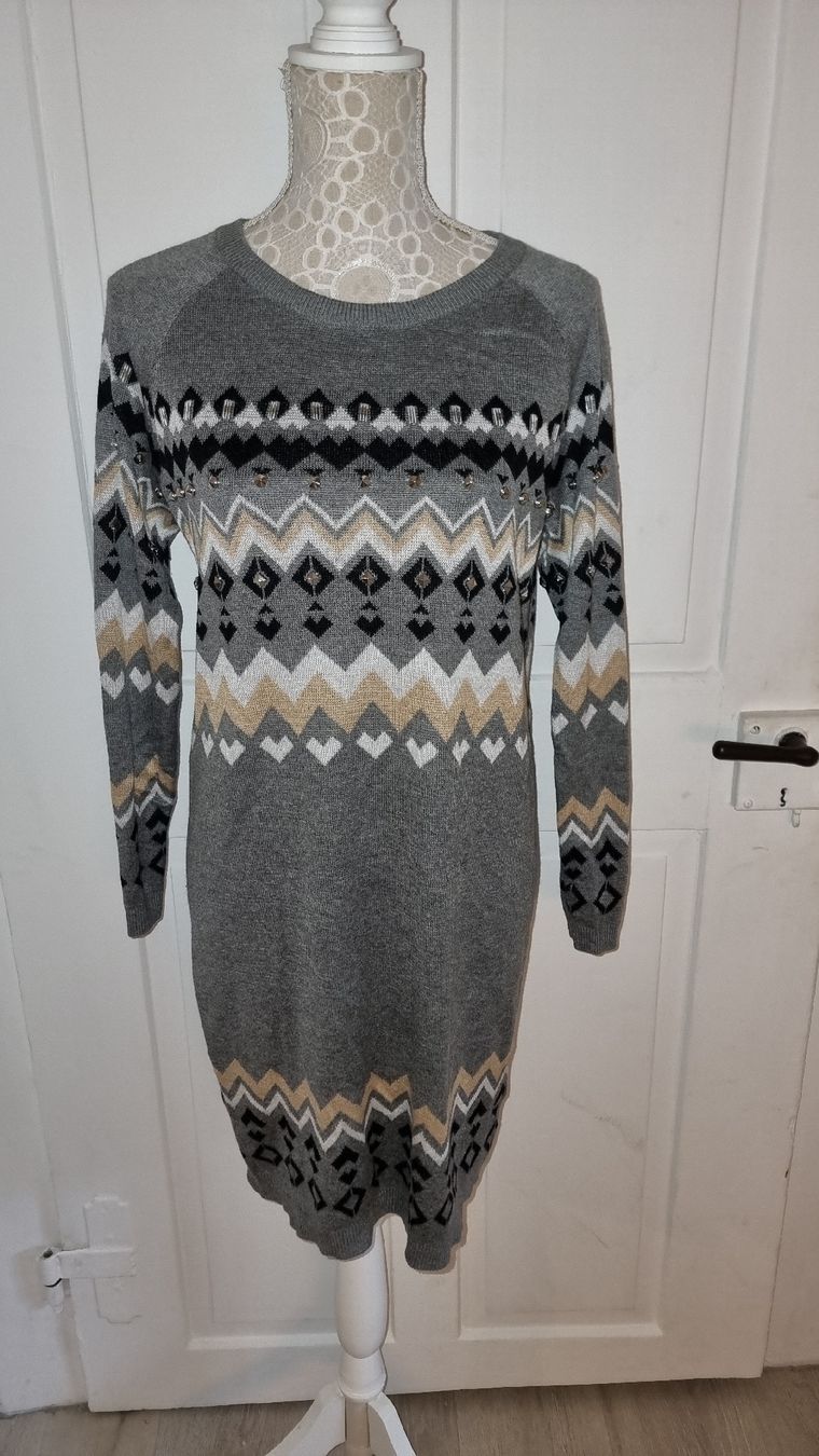 Kleider: Schickes Winter Strickkleid Gr. S  mit Muster neuwertig – Neu (gemäss Beschreibung) aus Wigoltingen von Zuckerfee84