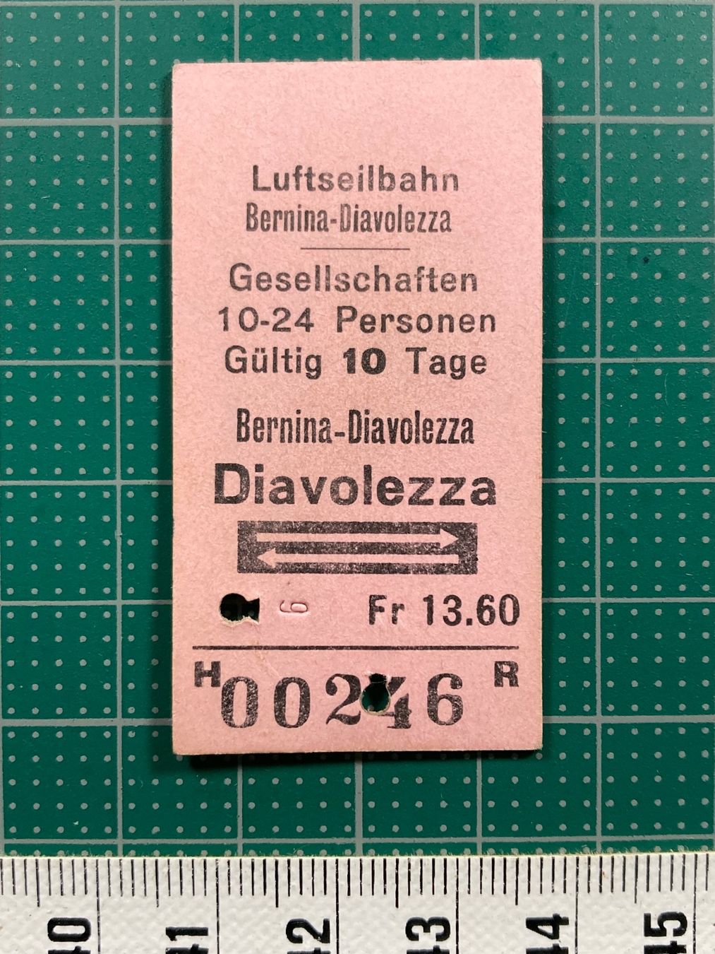 Biglietti: Altes Luftseilbahn Ticket Bernina-Diavolezza - Diavolezza – Usato da Lenzburg venduto da fh1