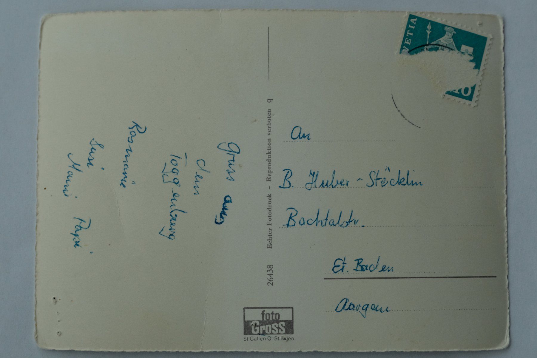 Cartoline postali: Ansichtskarte Stein Toggenburg ca. 1960 – Usato da Ehrendingen venduto da nicoro50 1