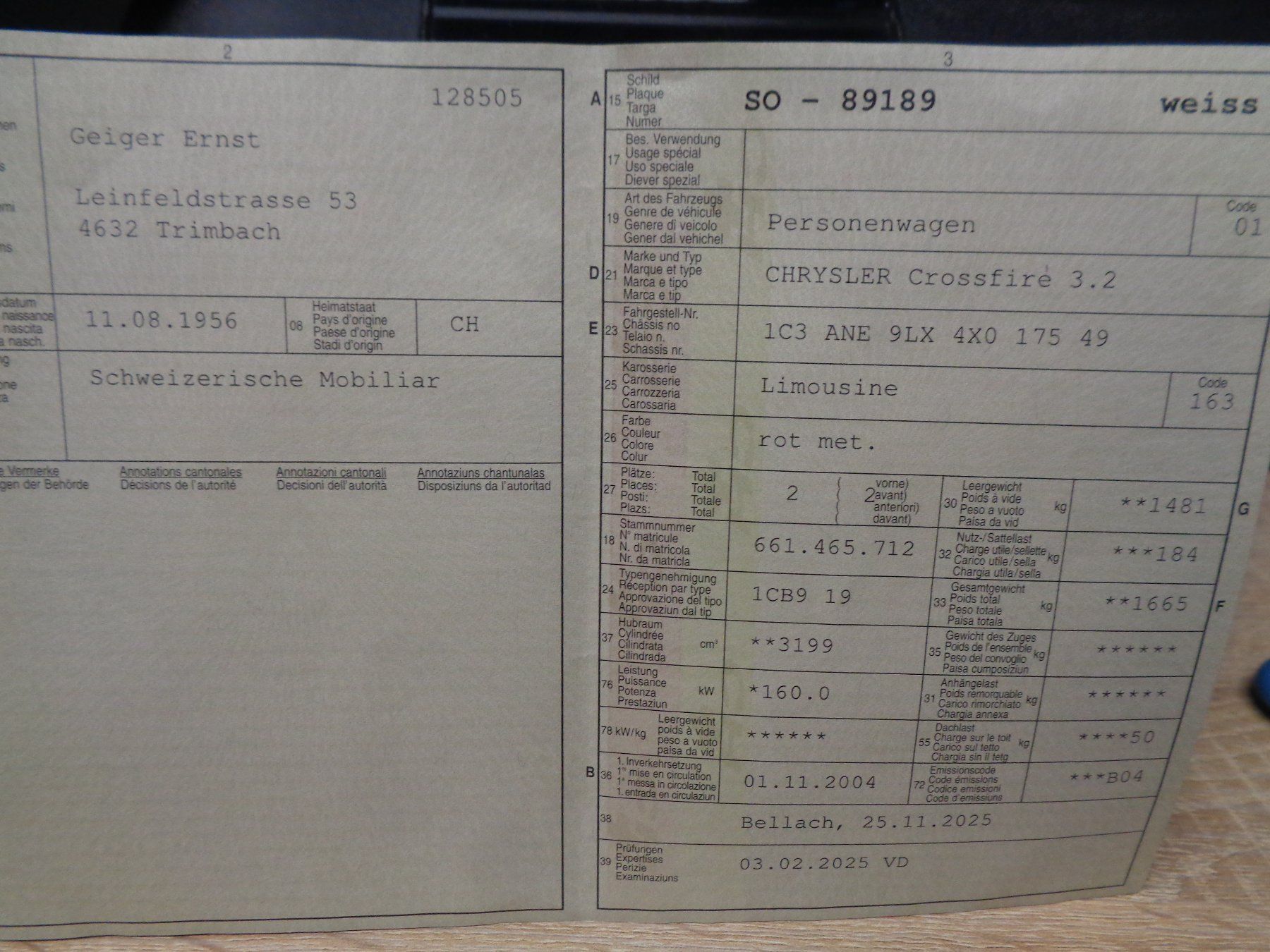 Chrysler Automobili: Chrysler Crossfirè 3.2 – Usato da Trimbach venduto da seven1956 5