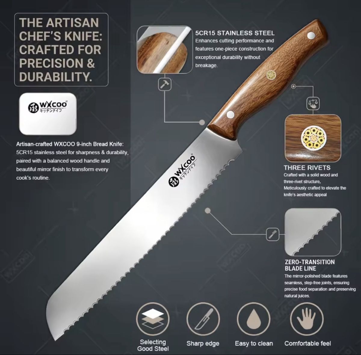 Coltelli da cucina: Brotmesser mit Wellenschliff – Nuovo e nell'imballaggio originale da Arbon venduto da clothes187 2