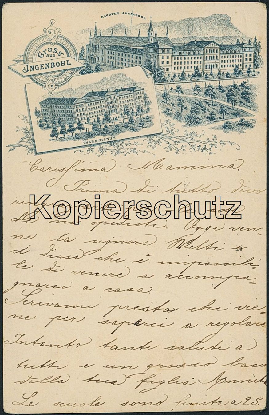 Cartoline postali: SZ Ingenbohl - Kloster - Litho – Usato da Schindellegi venduto da leecollect