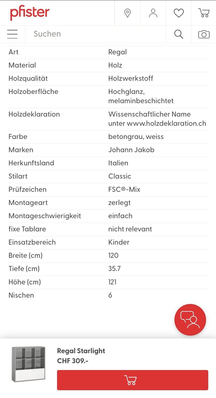 Pfister Mobili TV: Modernes Regal Starlight mit Schublade, grau/weiss – Usato da Langenthal venduto da SecondChanceShop 3