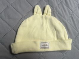 Baby Mütze gelb mit Ohren Grösse 56-62 
