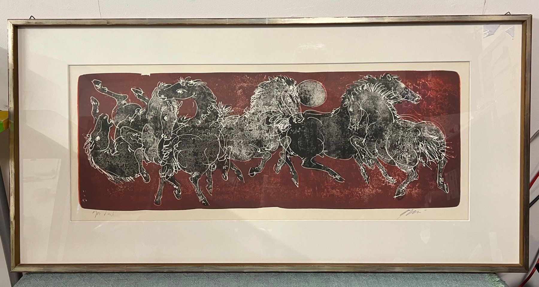 Grafiken & Lithographien: Hans Erni sechs Pferde  Farblithografie Handsigniert – Gebraucht aus Roggliswil von wipix