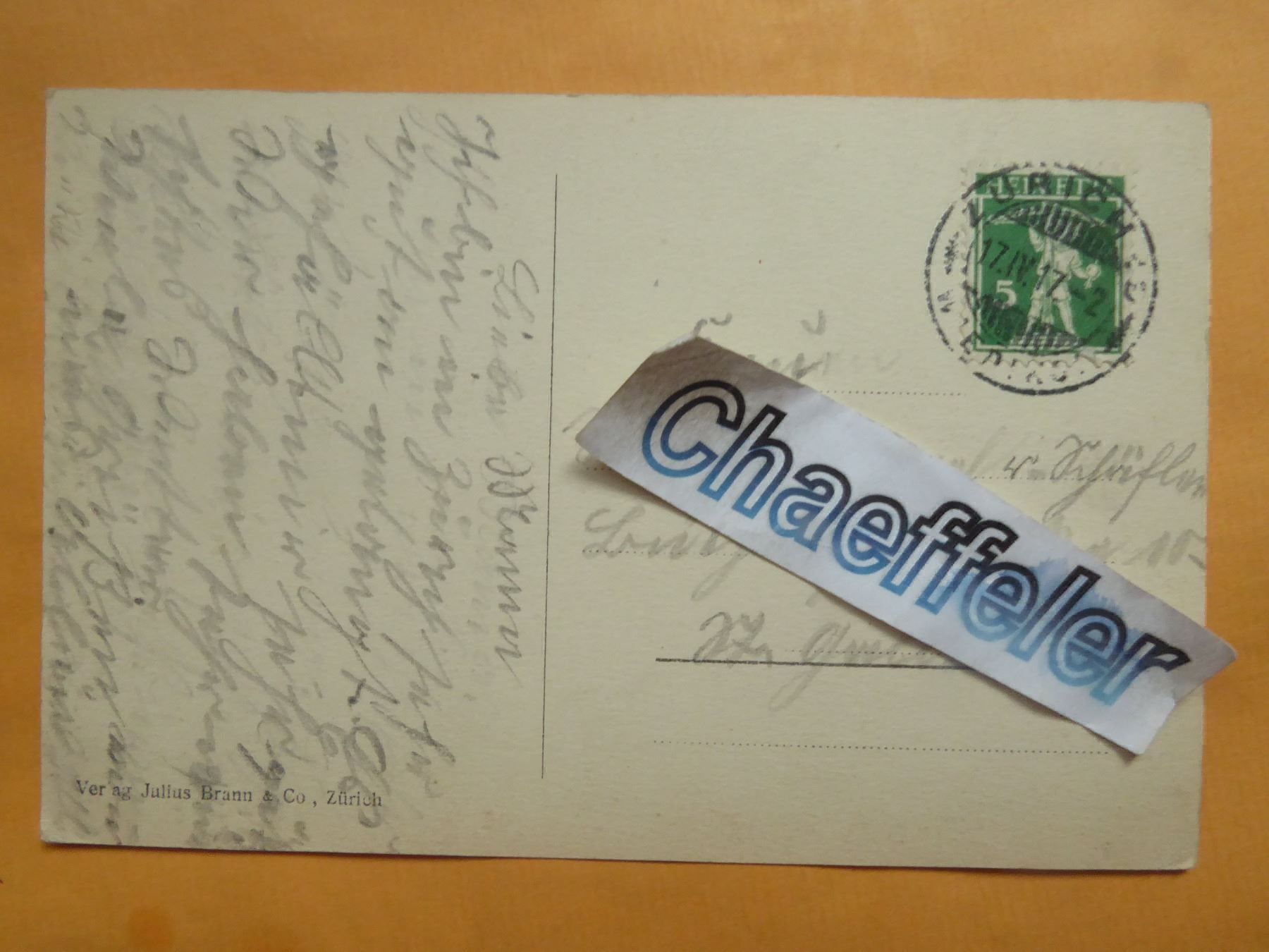 Cartoline postali: 1917  Zürich - Landesmuseum – Usato da Zürich venduto da Chaeffeler 1