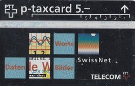 Telefonkarte PTT Telecom SwissNet 5.- gebrauchter Zustand