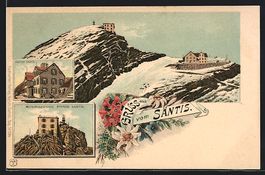 Litho Säntis, Gasthof, Meteorologische 