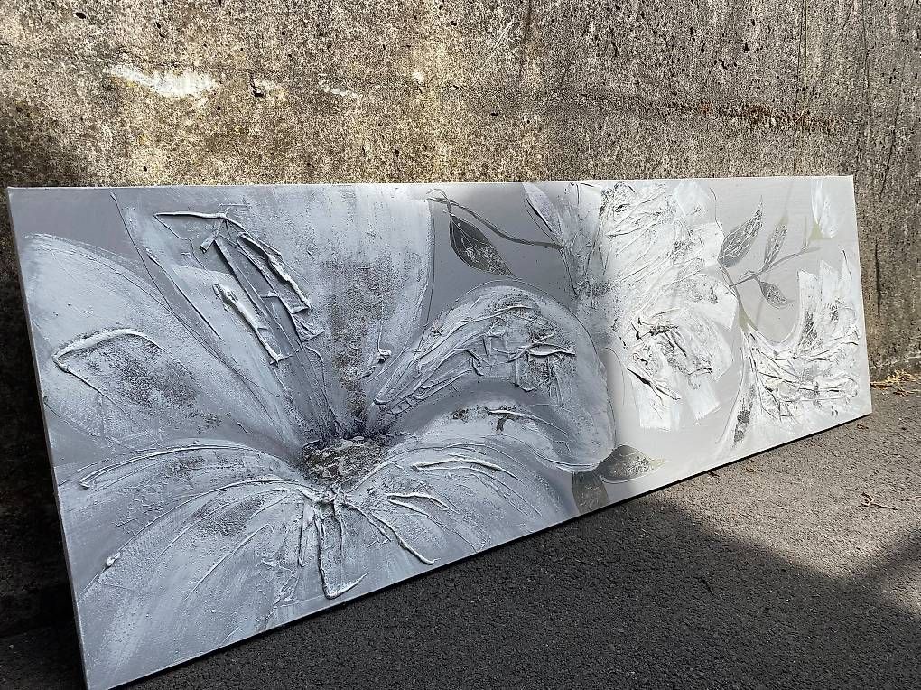 Tableaux: Wandgemälde grau/Silber – D'occasion à Grüsch par huber026