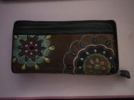 Fossil Portemonnaie Leder Blumenmuster, Top Zustand!