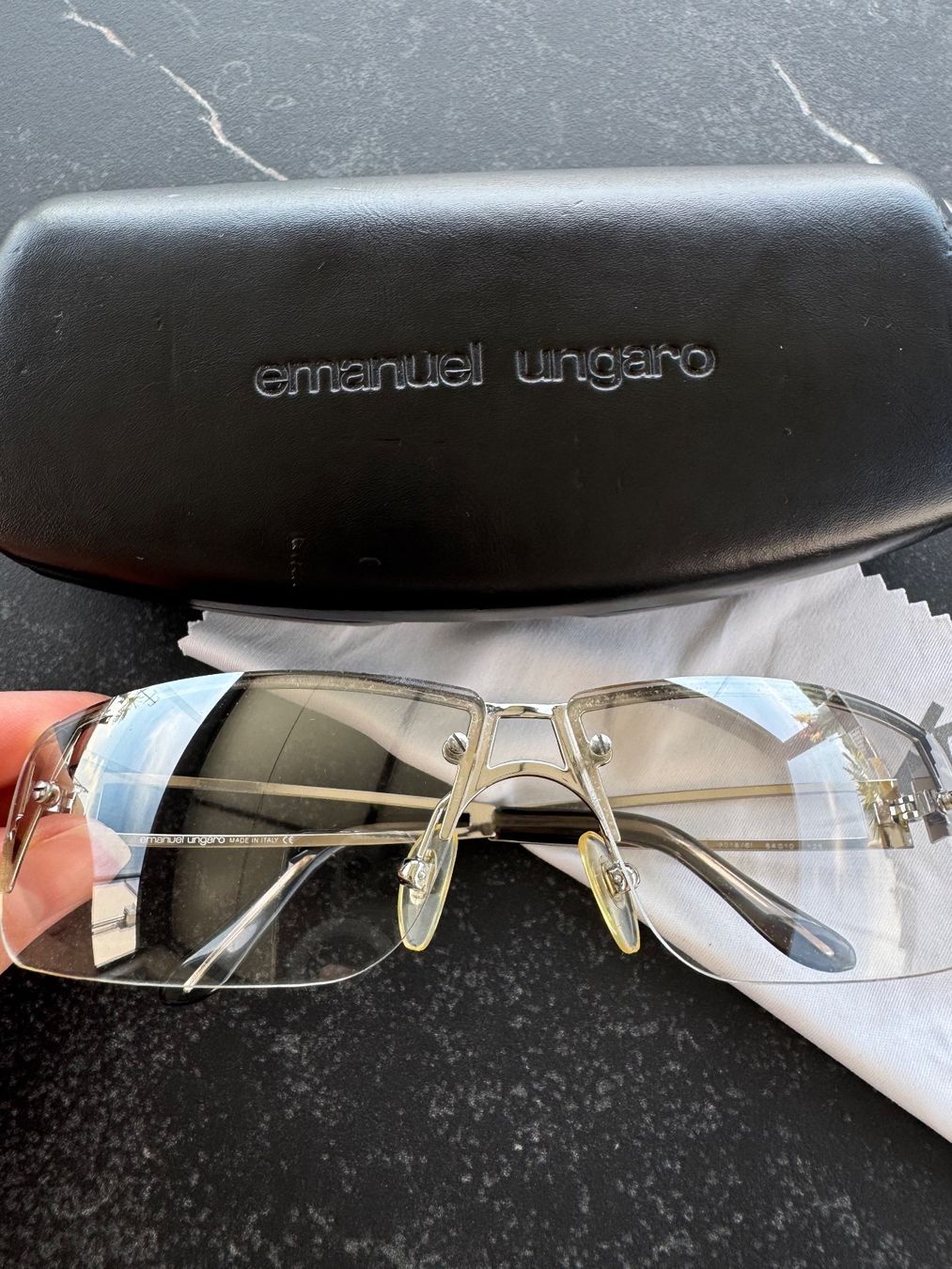 Occhiali & Lenti: Emanuel Ungaro Sonnenbrille, silber, inklusive Etui. Top! – Usato da Effretikon venduto da Lunaaa_