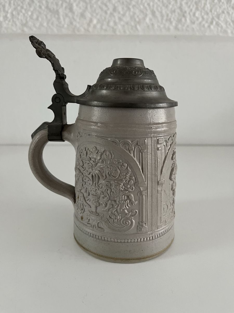 Tutte le decorazioni: Humpen / Steinkrug mit Zinndeckel – Usato da Wetzikon ZH venduto da seli03 5