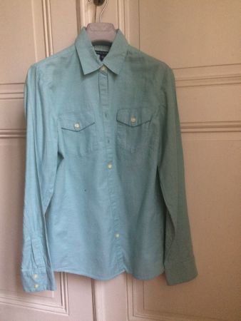 Chemisier Banana Republic XS turquoise coton brossé neuf