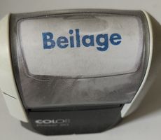 Stempel "Beilage" für Büro/Postversand 