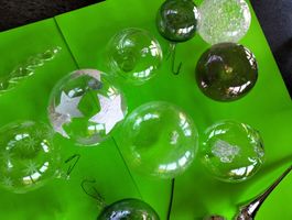 Weihnachtsschmuck Set Glas Kugeln Spitze verschiedene Formen
