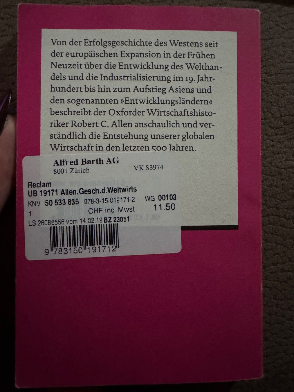 Libri: Robert C. Allen - Geschichte der Weltwirtschaft – Usato da Dietikon venduto da MuNathy 3