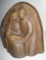 Keramik Krippe, Handarbeit, Weihnachtsdeko