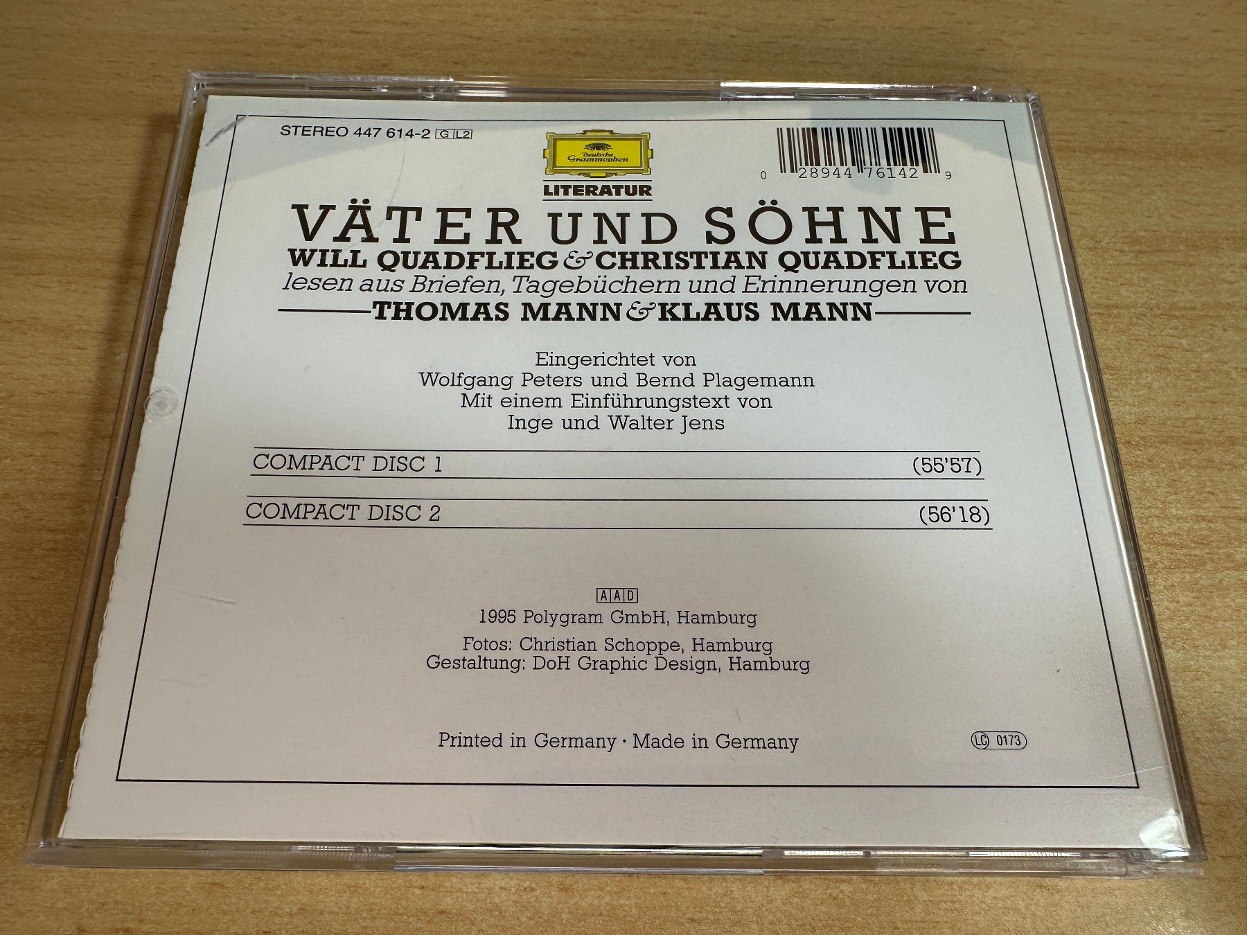 Audiolibri: B7 Quadflieg Väter und Söhne Thomas Mann & Klaus Mann - 2 CD – Usato da Rikon im Tösstal venduto da Alpenmutz 1