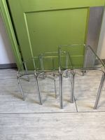 Beistelltischli Glas Metall 3er Set Chrom