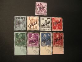 1942 BUNDESVERWALTUNG, BILDER 55-63 OFFICIAL, SCHÖNE STEMPEL