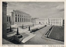 Genève S.D.N. - Façade principale en Bibliothèque