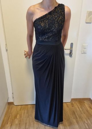 Kleid Adrianna Papell S-M one shoulder Ballkleid Gala spitze