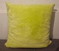 Kissen mit Plüschbezug hellgrün ca. 60x60cm